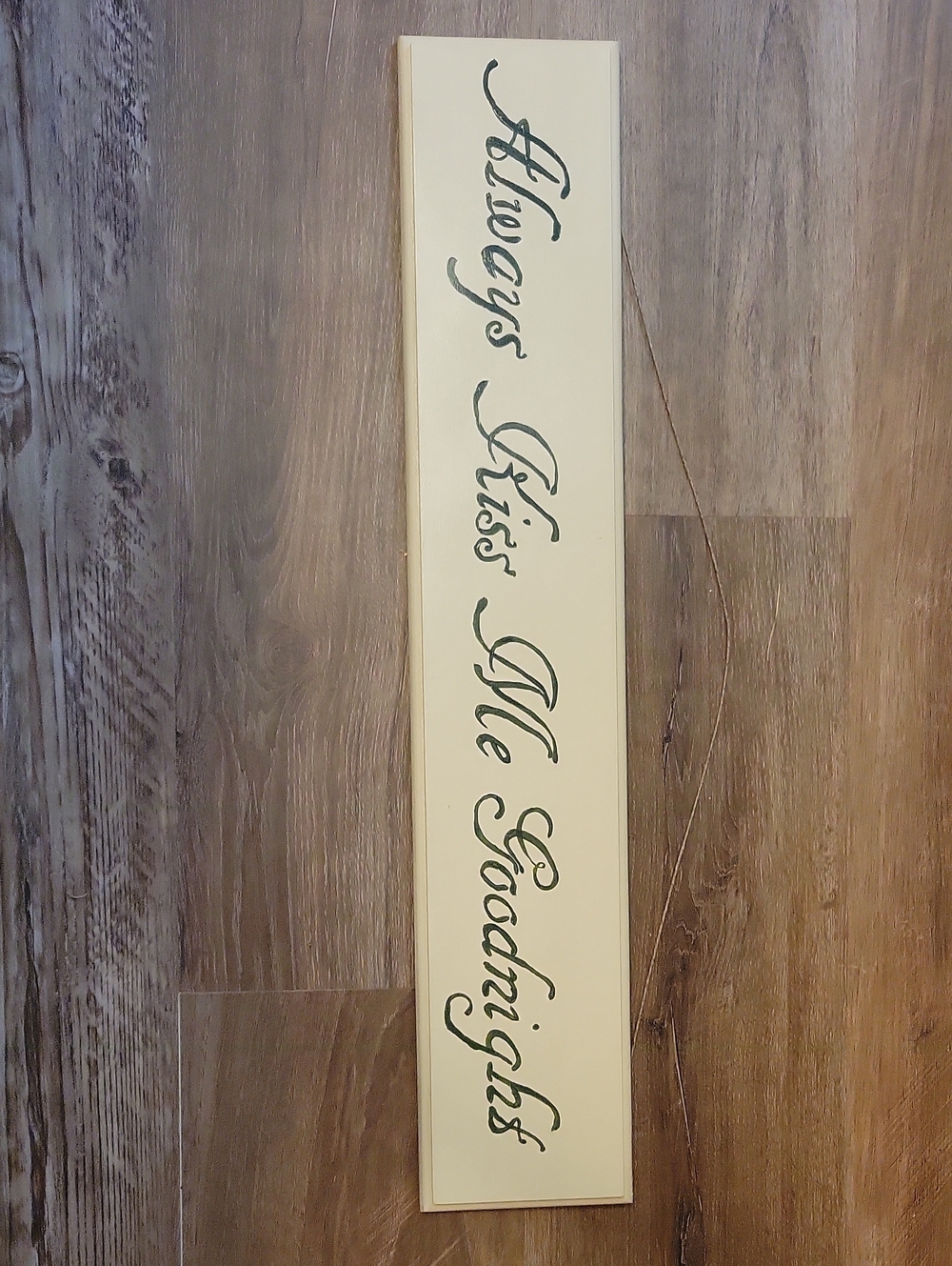 Cream "Always Kiss Me Goodnight" Wall Plaque